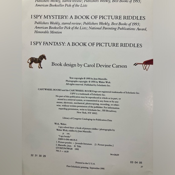 90s I Spy Kids Books: Lot of 2- Spooky Nights & School Days, EUC - Picture 10 of 16